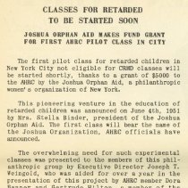 Classes for Retarded to be Started Soon