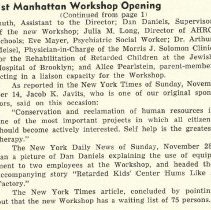 Officials at First Manhattan Workshop Opening