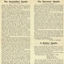 VETO!: The Governor Speaks, A Mother Speaks, The Association Speaks