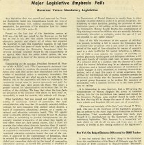 Major Legislative Emphasis Fails