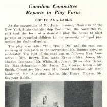 Guardianship Committee Reports in Play Form