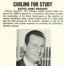 Carlino for Study: Backs AHRC  Request