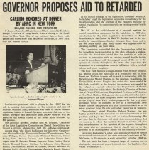 Governor Proposes Aid to Retarded