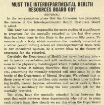 Must the Interdepartmental Health Resources Board Go?