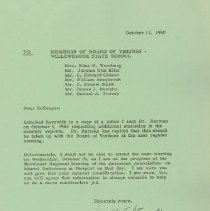 Jospeh T. Weingold Letter to Willowbrook Board of Visitors