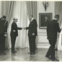 President Johnson Greets Joseph T. Weingold