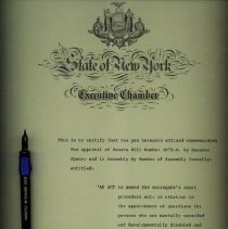 Framed Proclamation and Pen Commemorating the Approval of Senate Bill Number 4073-A