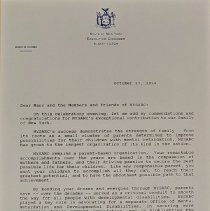 State of New York Executive Chamber Letter