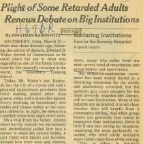 Plight of Some Retarded Adults Renews Debate on Big Institutions