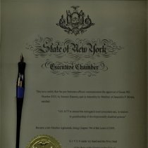 Framed Proclamation and Pen Commemorating the Approval of Senate Bill Number 5323