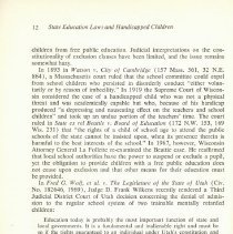 State Law and Education of Handicapped Children: Issues and Recommendations