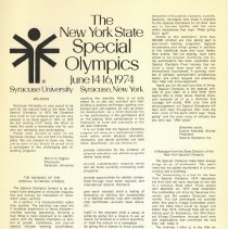 The New York State Special Olympics Program Booklet