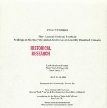 First Annual National Seminar Siblings of Mentally Retarded and Developmentally Disabled Persons