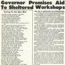 Governor Promises Aid to Sheltered Workshops: Will Ask '63 Legislature for Appropriations