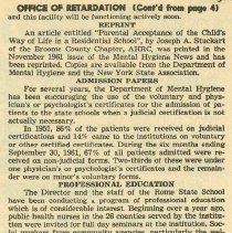 Office of Mental Retardation Progress Report