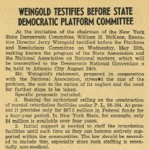 Weingold Testifies Before State Democratic Platform Committee