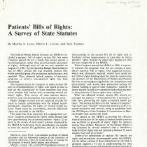 Patients' Bill of Rights: A Survey of State Statutes