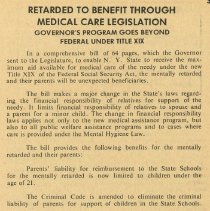 Retarded to Benefit Through Medical Care Legislation