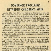 Governor Proclaims Retarded Children's Week