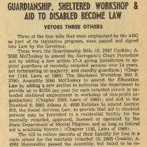 Guardianship, Sheltered Workshop and Aid to Disabled to Become Law