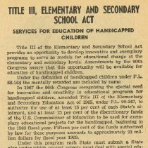 Title III, Elementary and Secondary School Act