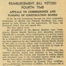 Reimbursement Bill Vetoed Fourth Time