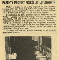 Parents Protest Freeze at Letchworth