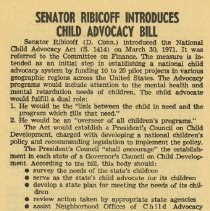 Senator Ribicoff Introduces Child Advocacy Bill