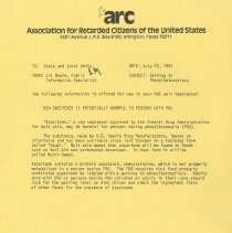 Warning to Phenylketonuriacs