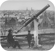 Clarence Kelley and son with telescope