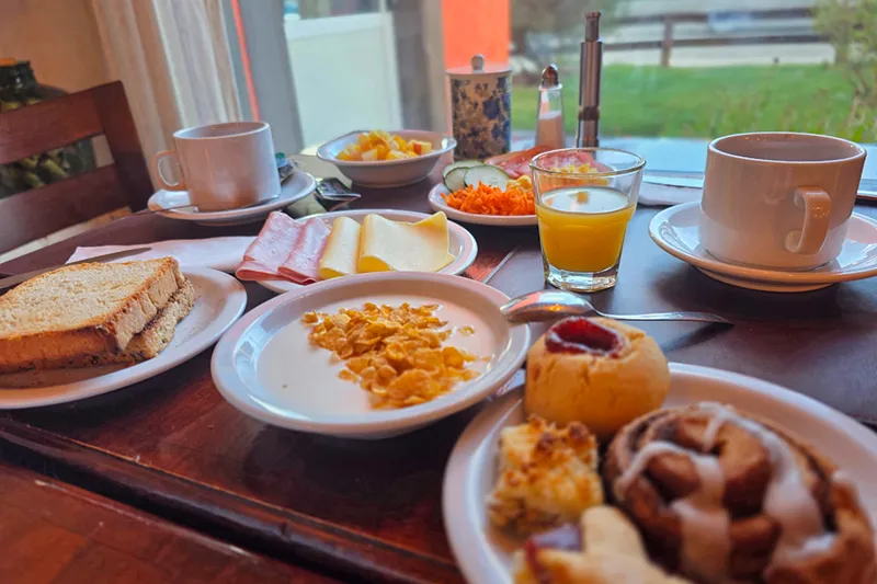 Breakfast served at Lunajuim Hotel in El Chaltén