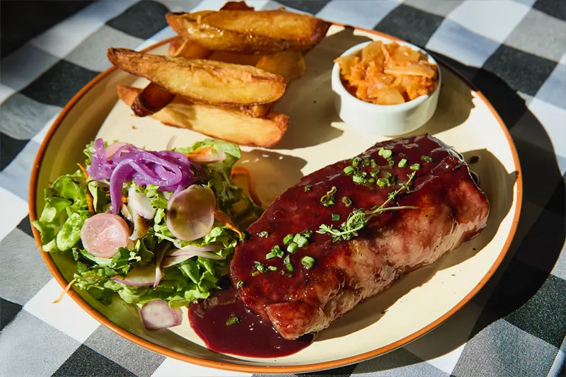 A served dish, an example of the gastronomy at the Hotel Lunajuim in El Chaltén