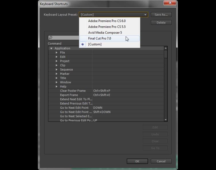 adobe premiere keyboard shortcuts move frame