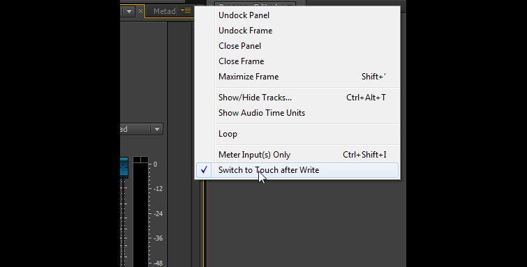 Using Premiere Pro's Audio Automation Modes - Switch to Touch Option Using Premiere Pro's Audio Automation Modes - Switch to Touch Option