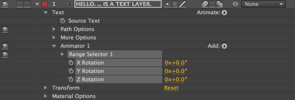 Animator 1 Rotation Properties