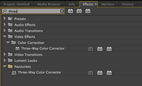 creating custom effects bin in premiere pro cc