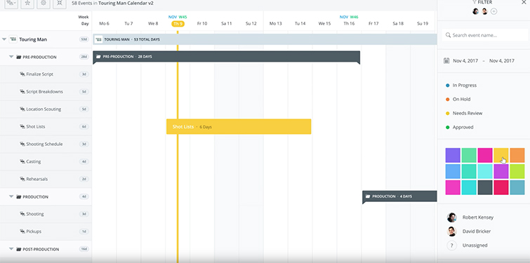 Introducing Digital Production Calendars for Video Professionals — Collaborative Sharing