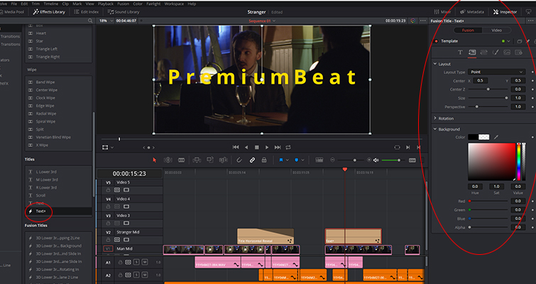 davinci resolve 15 text free set