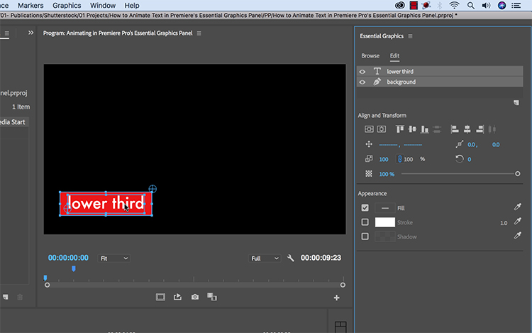 adobe premiere text animation