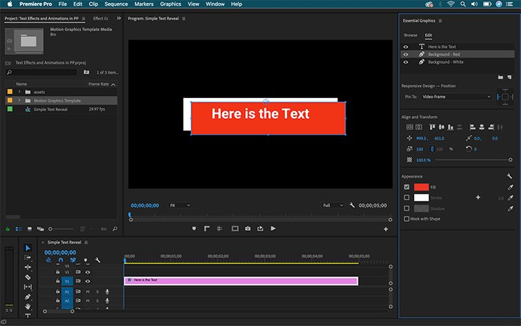 animate text in adobe premiere pro