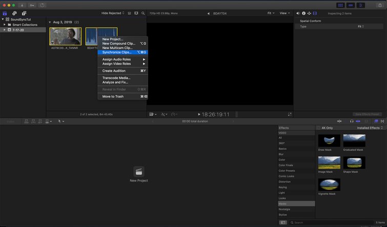 Final Cut Pro X: Synchronize Clips Final Cut Pro X: Synchronize Clips