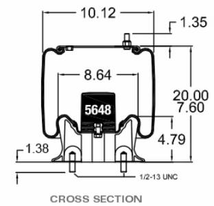 AIR SPRING / AIR BAG ASSEMBLY TRUCK OR TRAILER AXLE REVERSIBLE SLEEVE STYLE