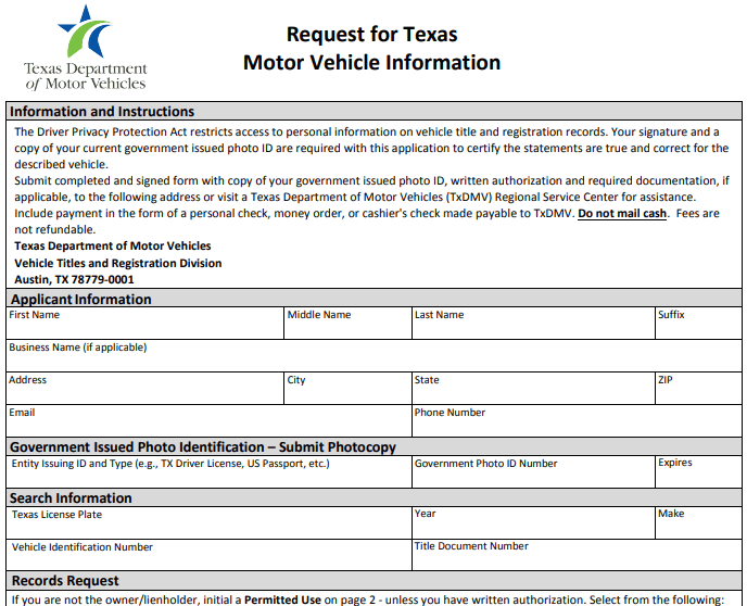 Form VTR-275 Image