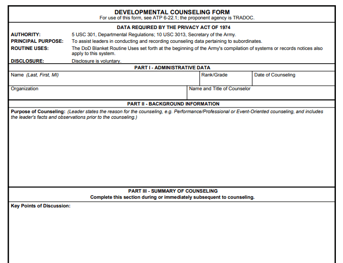 Form DA 4856 Image