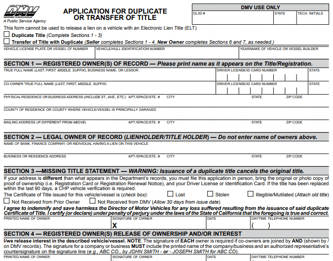 Form REG 227 Image