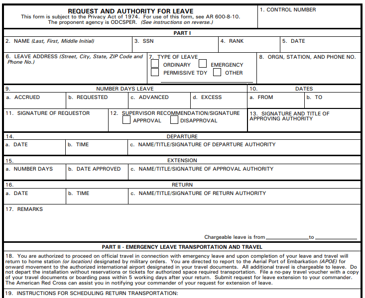 Form DA 31 Image