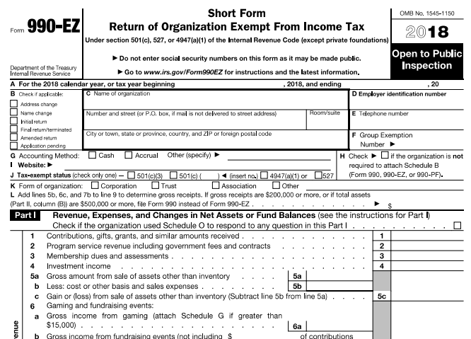 Form 990-EZ Image