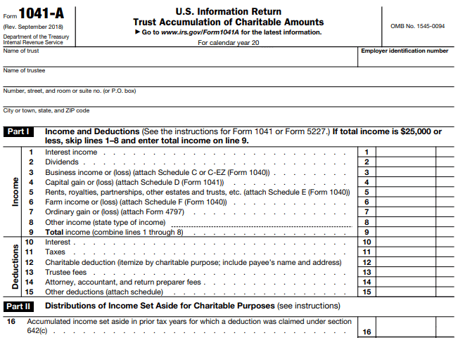 Form 1041-A Image