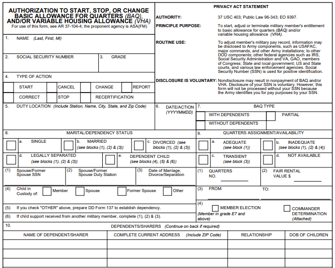 Form DA 5960 Image