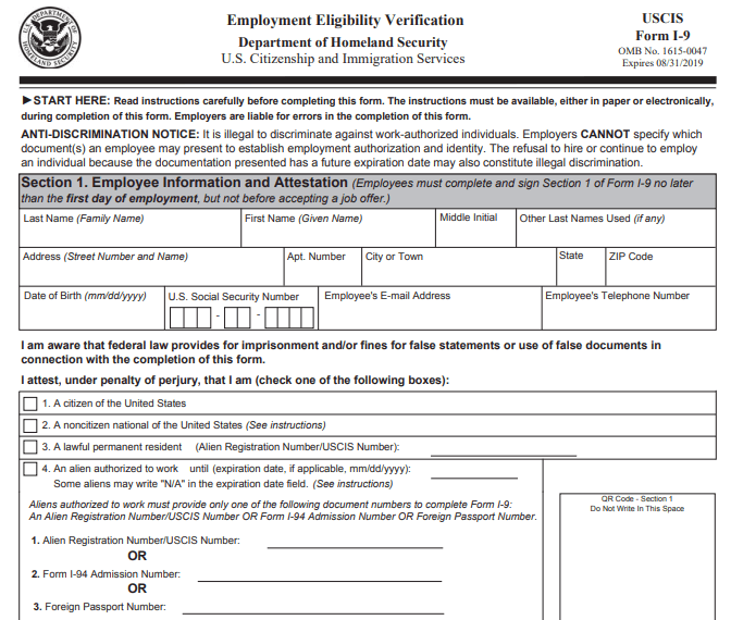 Form I-9 Image